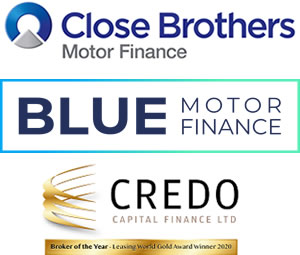 Finance companies we work with: Close Brothers Motor Finance, Blue Motor Finance and Credo Asset Finance